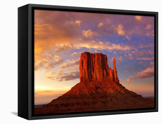 Monument Valley West Mitten at Sunset Colorful Sky Utah-Natureworld-Framed Premier Image Canvas