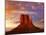 Monument Valley West Mitten at Sunset Colorful Sky Utah-Natureworld-Mounted Photographic Print
