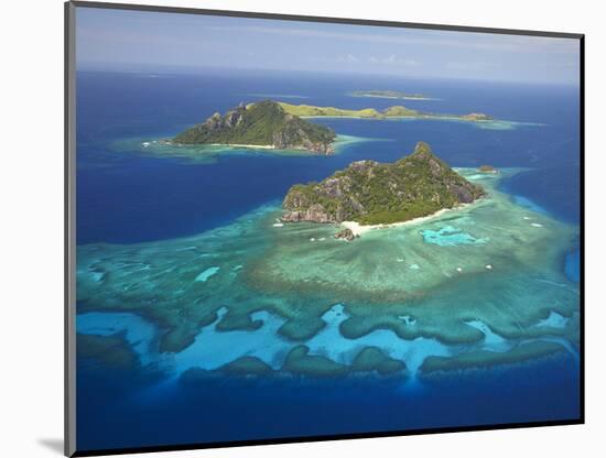 Monuriki Island and Coral Reef, Mamanuca Islands, Fiji-David Wall-Mounted Premium Photographic Print