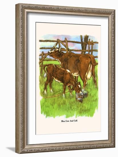 Moo Cow and Calf-Bird & Haumann-Framed Art Print