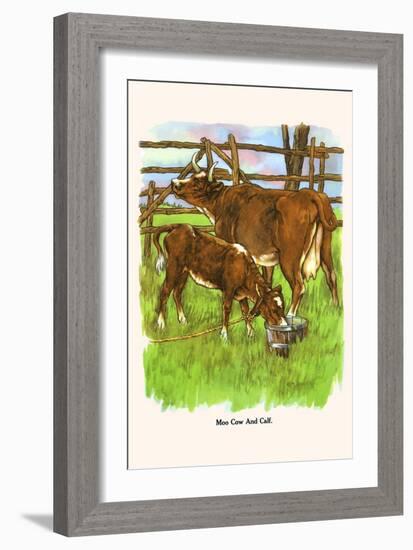 Moo Cow and Calf-Bird & Haumann-Framed Art Print