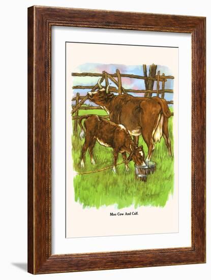 Moo Cow and Calf-Bird & Haumann-Framed Art Print