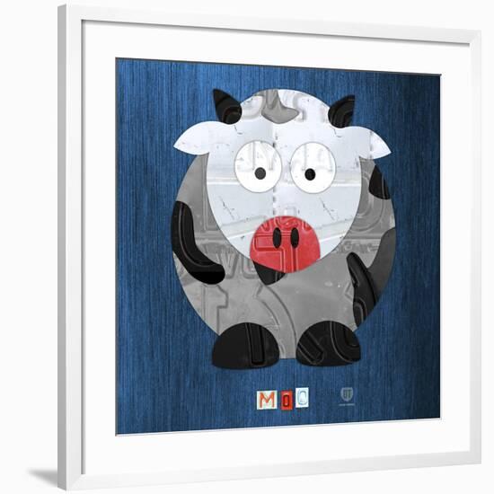 Moo The Cow-Design Turnpike-Framed Giclee Print