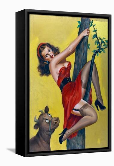 Moo; Up a Tree-Peter Driben-Framed Stretched Canvas