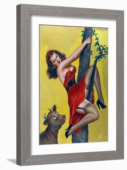 Moo; Up a Tree-Peter Driben-Framed Art Print