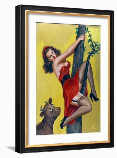 Moo; Up a Tree-Peter Driben-Framed Art Print