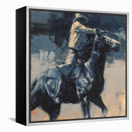 Mood Indigo IV-Julie Chapman-Framed Stretched Canvas