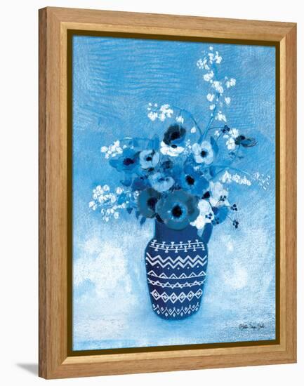 Moody Blue Floral-Stellar Design Studio-Framed Stretched Canvas