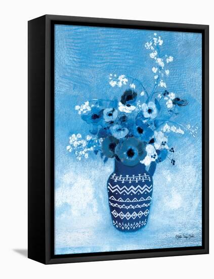 Moody Blue Floral-Stellar Design Studio-Framed Stretched Canvas
