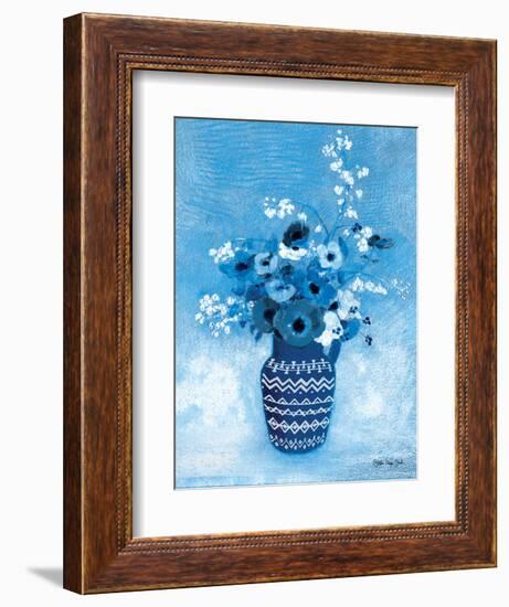 Moody Blue Floral-Stellar Design Studio-Framed Art Print