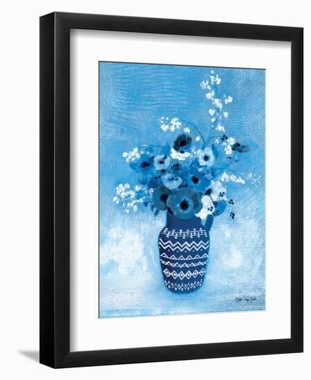 Moody Blue Floral-Stellar Design Studio-Framed Art Print