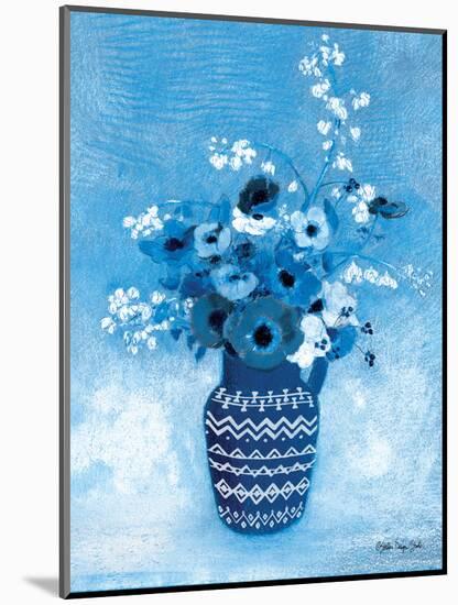 Moody Blue Floral-Stellar Design Studio-Mounted Art Print