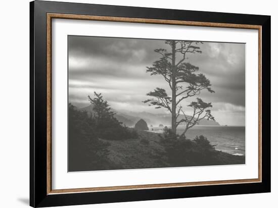 Moody Cannon Beach, Black and White, Oregon Coast-Vincent James-Framed Photographic Print