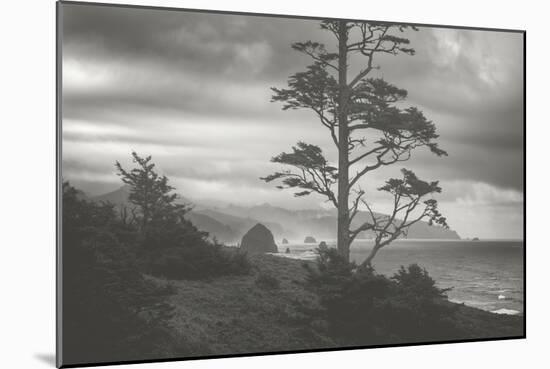 Moody Cannon Beach, Black and White, Oregon Coast-Vincent James-Mounted Photographic Print