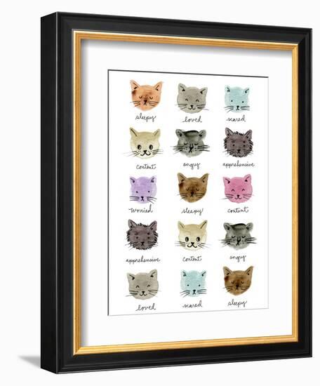 Moody Cats-Elizabeth Caldwell-Framed Giclee Print