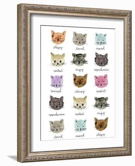 Moody Cats-Elizabeth Caldwell-Framed Giclee Print