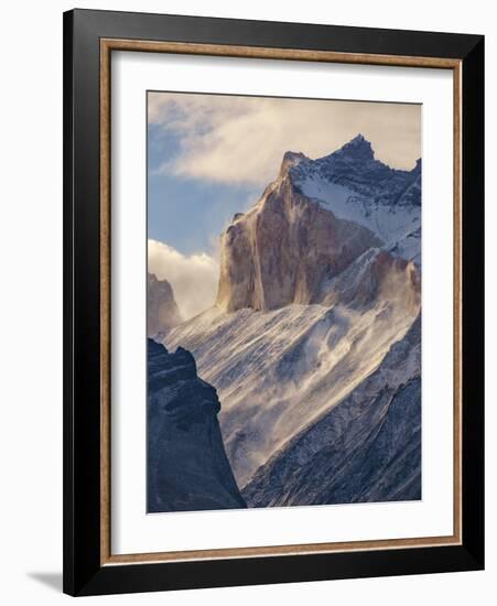 Moody Clouds Burn Off The Mountains In Patagonia-Joe Azure-Framed Photographic Print