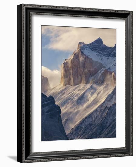 Moody Clouds Burn Off The Mountains In Patagonia-Joe Azure-Framed Photographic Print