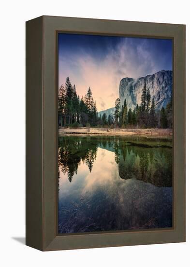 Moody El Capitan Reflections in Merced River, Yosemite Valley-Vincent James-Framed Premier Image Canvas