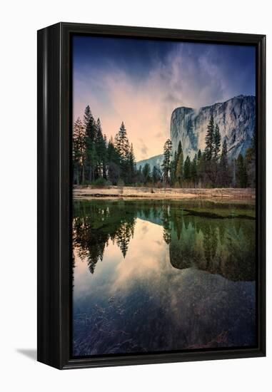 Moody El Capitan Reflections in Merced River, Yosemite Valley-Vincent James-Framed Premier Image Canvas