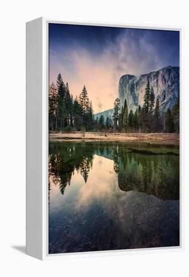 Moody El Capitan Reflections in Merced River, Yosemite Valley-Vincent James-Framed Premier Image Canvas