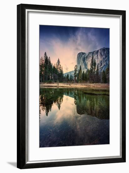 Moody El Capitan Reflections in Merced River, Yosemite Valley-Vincent James-Framed Premium Photographic Print