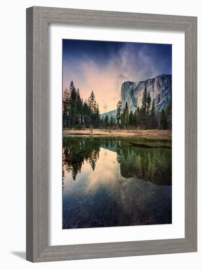 Moody El Capitan Reflections in Merced River, Yosemite Valley-Vincent James-Framed Photographic Print