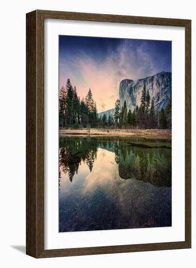 Moody El Capitan Reflections in Merced River, Yosemite Valley-Vincent James-Framed Photographic Print