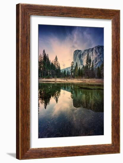 Moody El Capitan Reflections in Merced River, Yosemite Valley-Vincent James-Framed Photographic Print