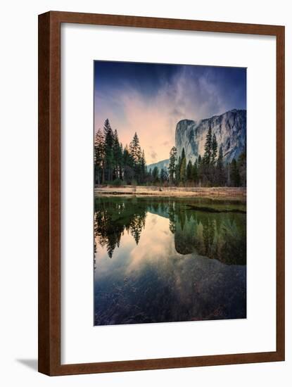 Moody El Capitan Reflections in Merced River, Yosemite Valley-Vincent James-Framed Photographic Print