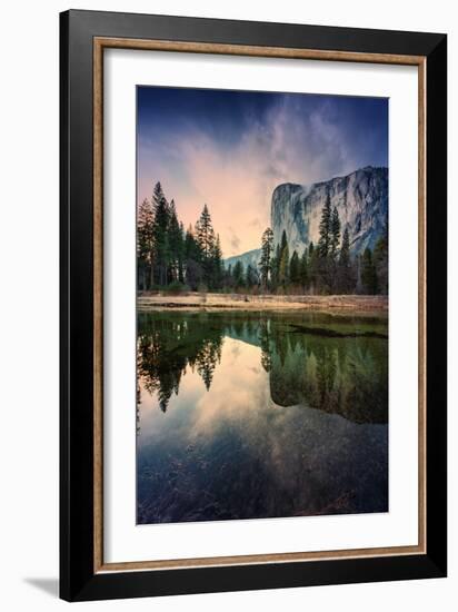 Moody El Capitan Reflections in Merced River, Yosemite Valley-Vincent James-Framed Photographic Print