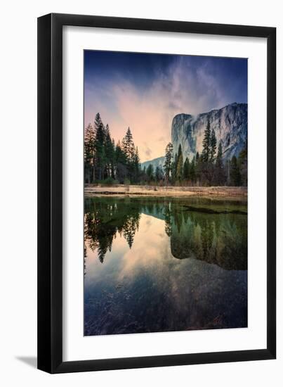 Moody El Capitan Reflections in Merced River, Yosemite Valley-Vincent James-Framed Photographic Print