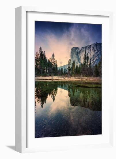 Moody El Capitan Reflections in Merced River, Yosemite Valley-Vincent James-Framed Photographic Print