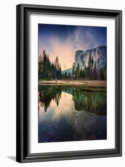 Moody El Capitan Reflections in Merced River, Yosemite Valley-Vincent James-Framed Photographic Print