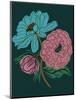 Moody floral - Teal-Tara Reed-Mounted Art Print