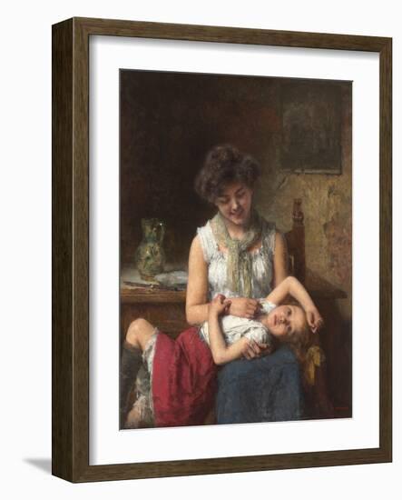 Moody Girl. Ca. 1900-Alexei Alexeiewitsch Harlamoff-Framed Giclee Print