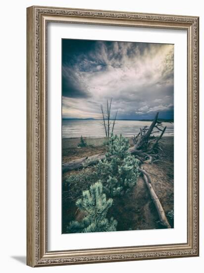 Moody Lakeside Storm, Yellowstone-Vincent James-Framed Photographic Print