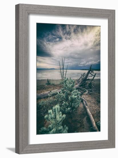 Moody Lakeside Storm, Yellowstone-Vincent James-Framed Photographic Print