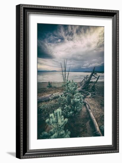 Moody Lakeside Storm, Yellowstone-Vincent James-Framed Photographic Print