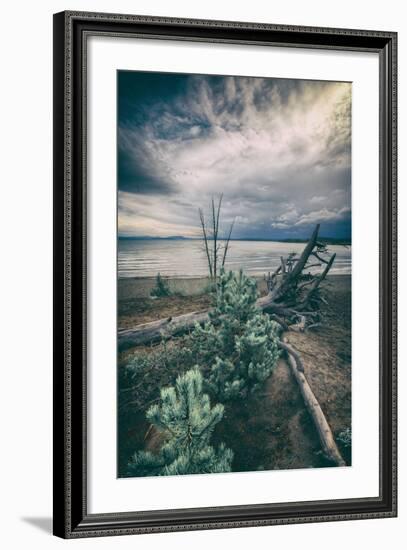 Moody Lakeside Storm, Yellowstone-Vincent James-Framed Photographic Print