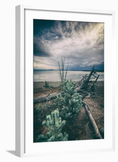 Moody Lakeside Storm, Yellowstone-Vincent James-Framed Photographic Print