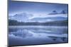 Moody misty morning at Herbert Lake in the Canadian Rockies, Banff National Park-Adam Burton-Mounted Photographic Print