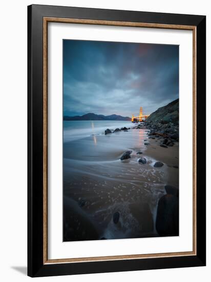 Moody Morning at Marshall Beach - Golden Gate Bridge, San Francisco-Vincent James-Framed Photographic Print