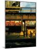 Moody Sunlight Showing Arty Grouping of Hopper Car, Rusting Elevated Span, Trucks, Etc-Walker Evans-Mounted Photographic Print