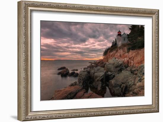 Moody Sunset at Bass Harbor-Vincent James-Framed Photographic Print