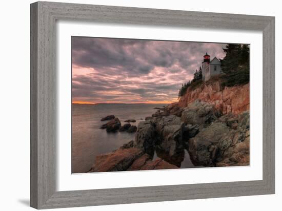 Moody Sunset at Bass Harbor-Vincent James-Framed Photographic Print