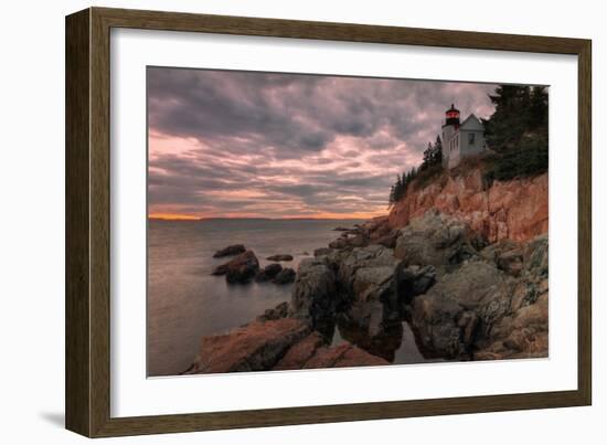 Moody Sunset at Bass Harbor-Vincent James-Framed Photographic Print