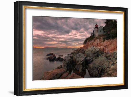 Moody Sunset at Bass Harbor-Vincent James-Framed Photographic Print