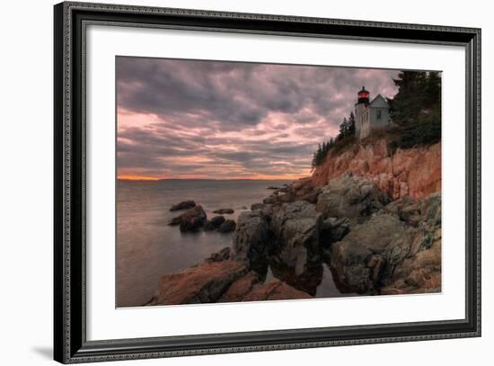 Moody Sunset at Bass Harbor-Vincent James-Framed Photographic Print