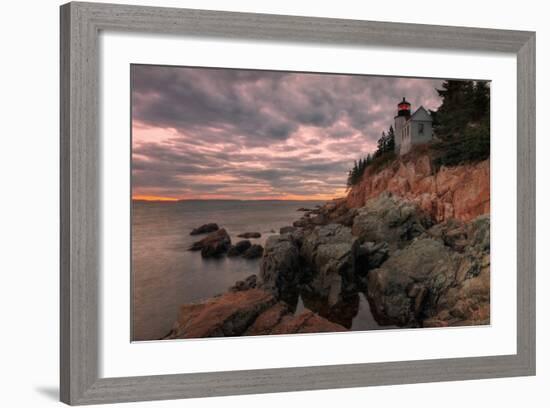 Moody Sunset at Bass Harbor-Vincent James-Framed Photographic Print